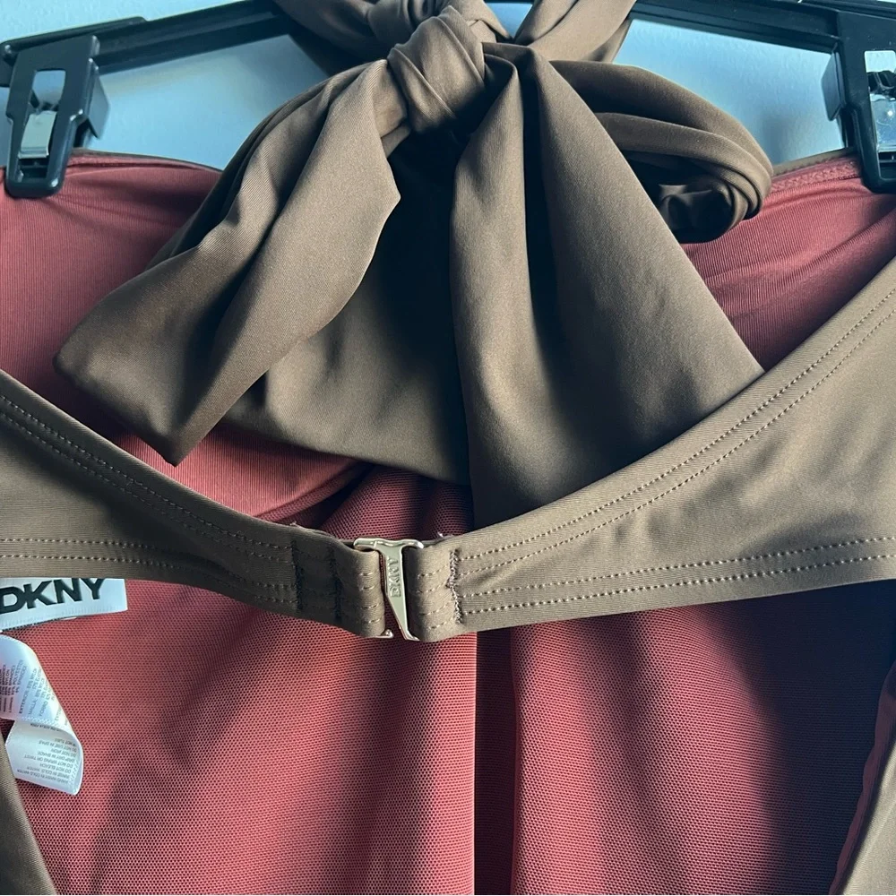 DKNY Women’s Brown One-Piece Halterneck Swimsuit - Picture 7 of 11